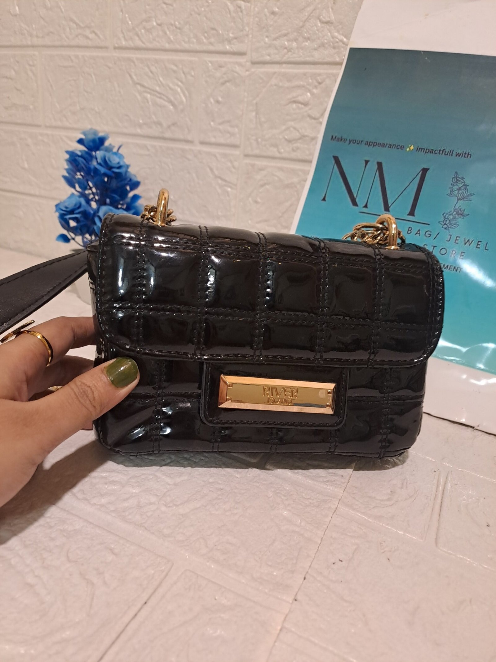 River Island Quilted Mini Crossbody - Image 5