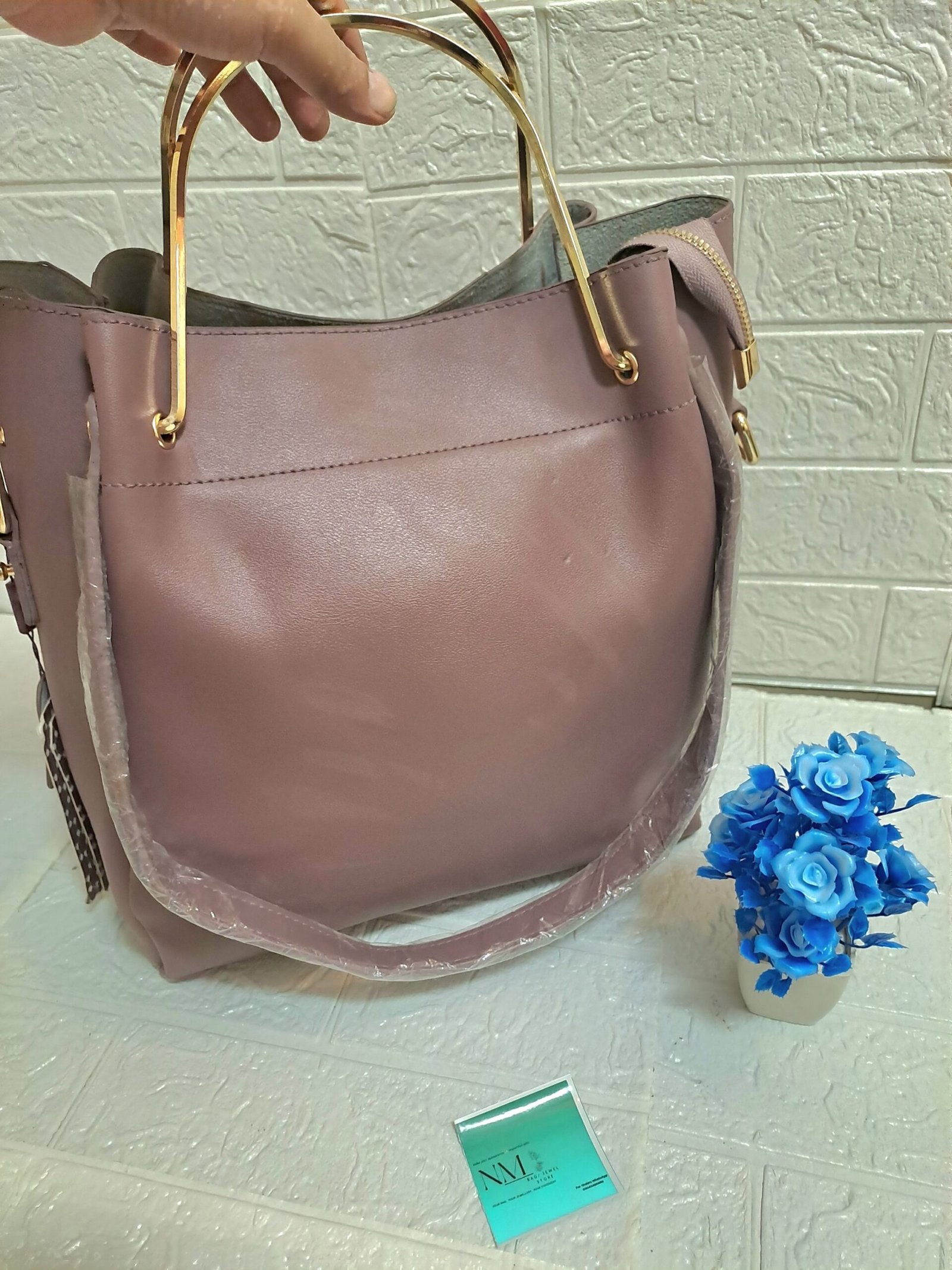 Stylish Faux Leather Tote - Image 2