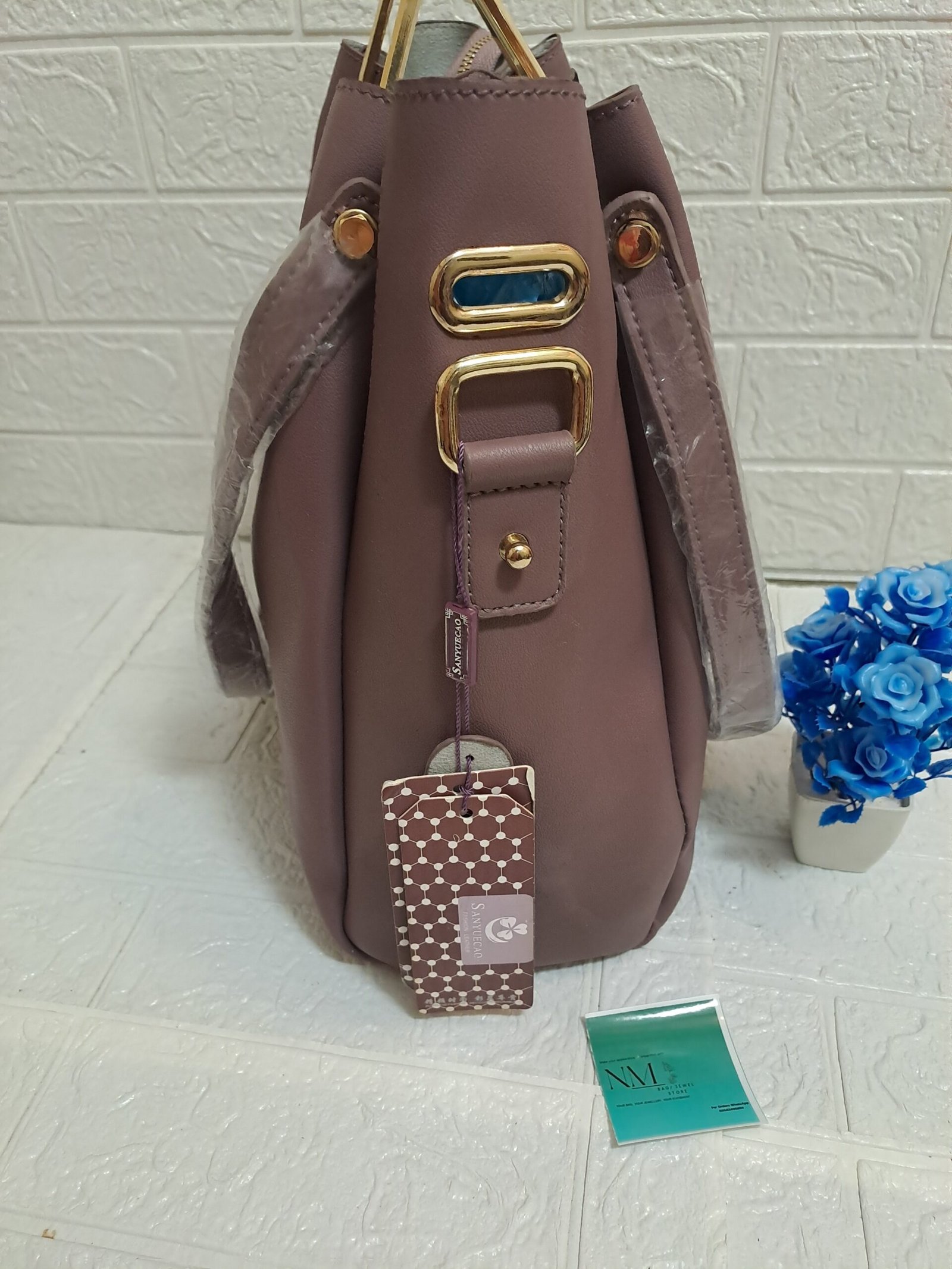 Stylish Faux Leather Tote - Image 3