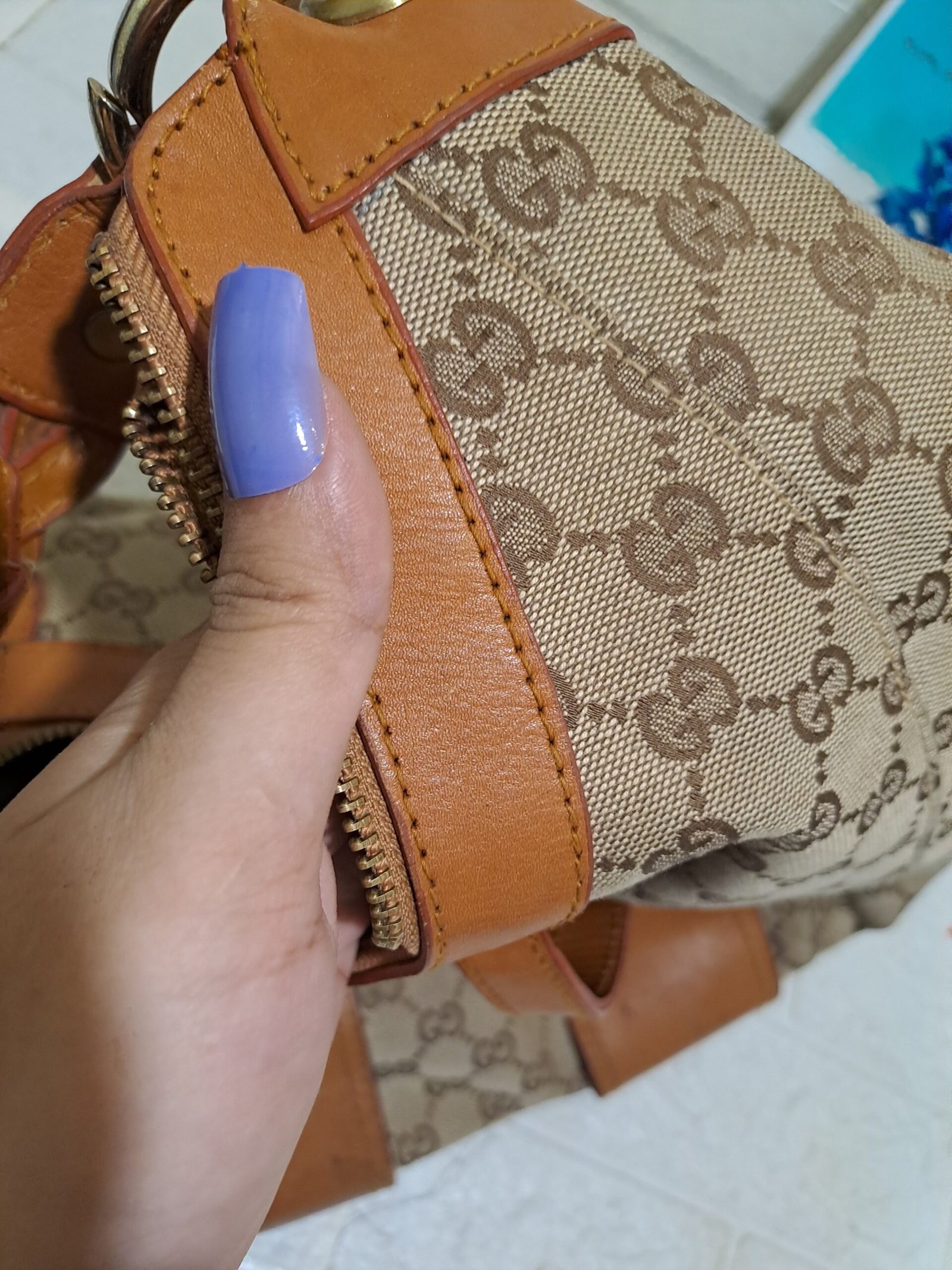 vintage Gucci Canvas Hobo Bag - Image 6