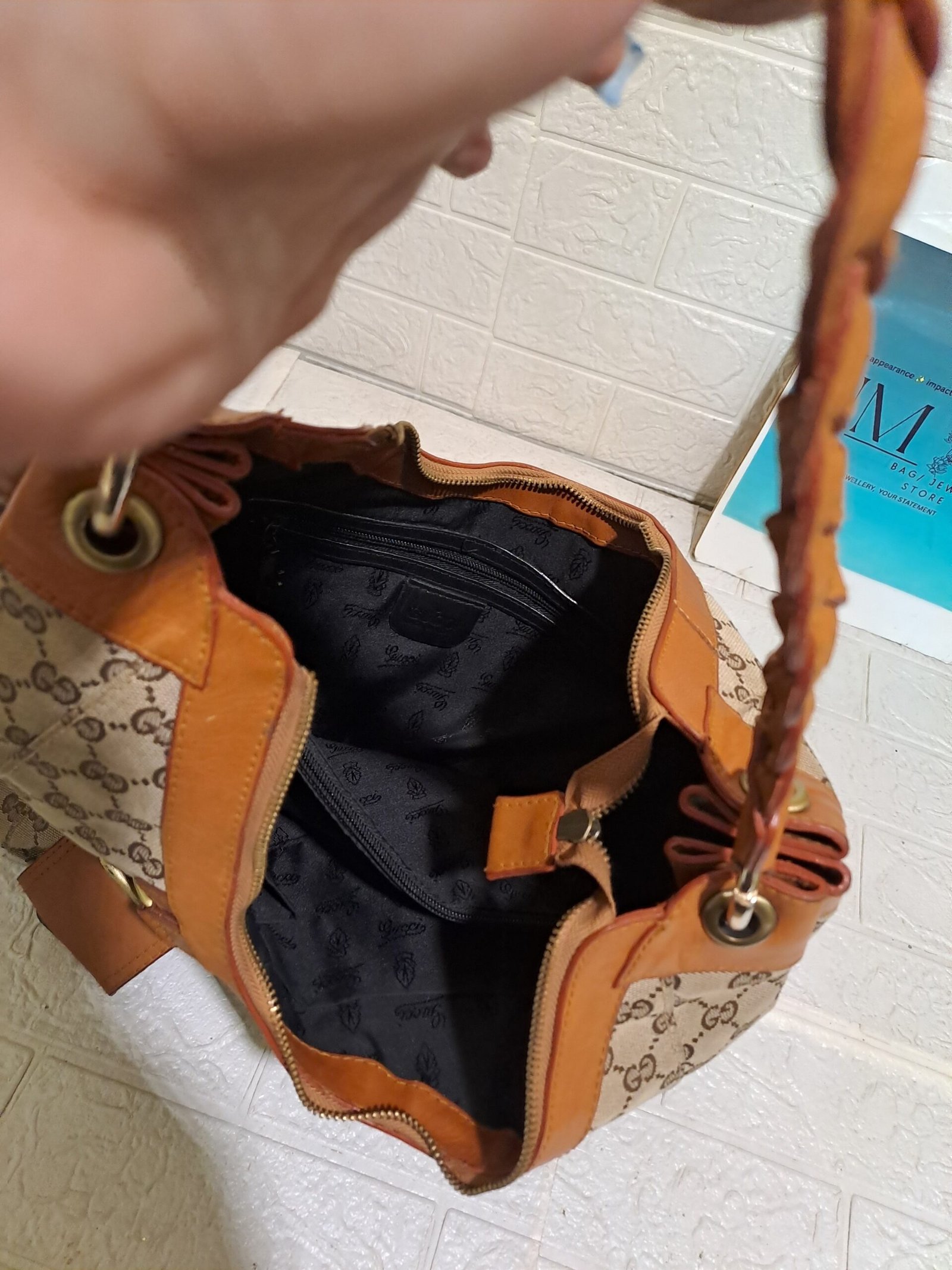vintage Gucci Canvas Hobo Bag - Image 2
