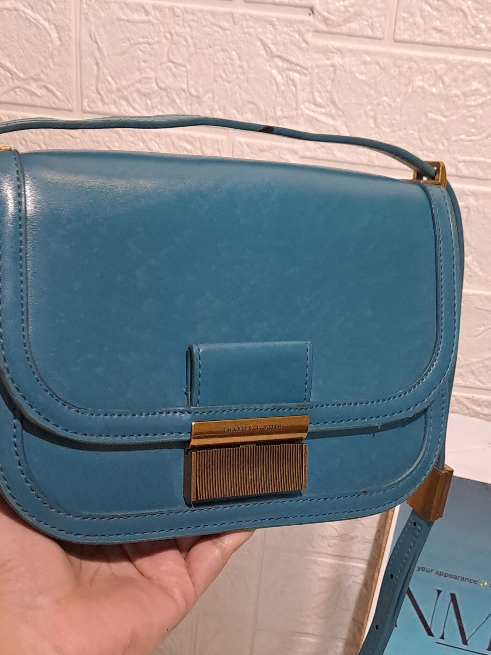 Charles & keith Teal Blue Crossbody - Image 4