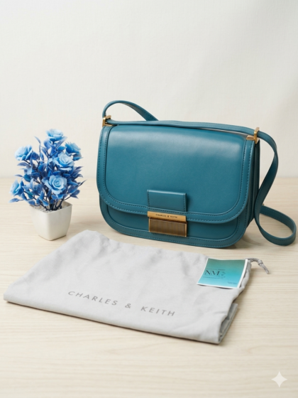 Charles & keith Teal Blue Crossbody