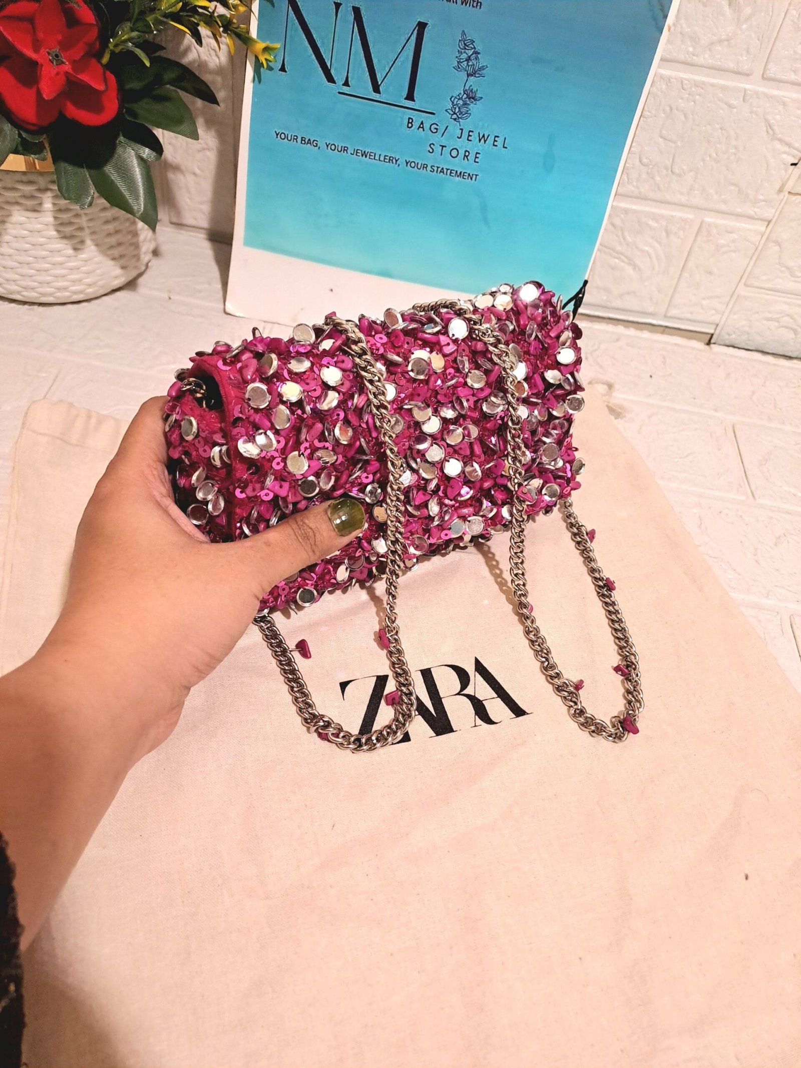 ZARA Fuchsia Pink Crossbody - Image 2