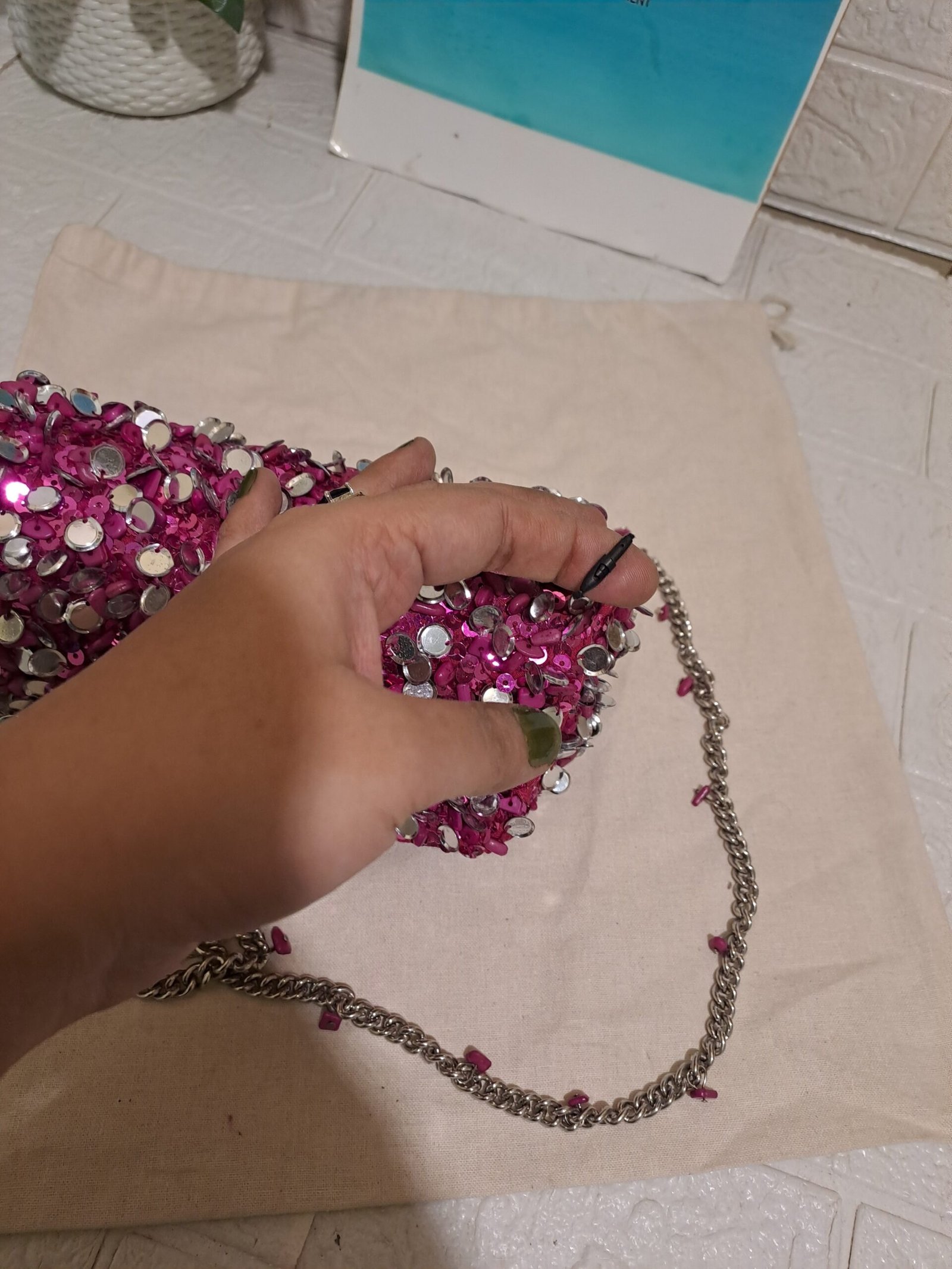 ZARA Fuchsia Pink Crossbody - Image 5