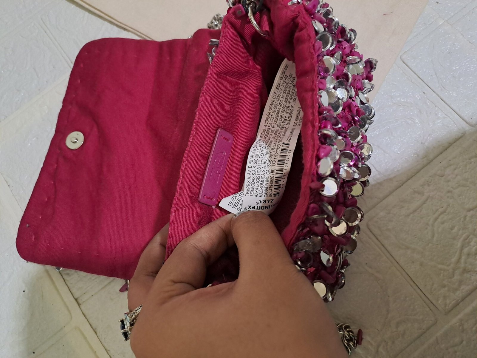 ZARA Fuchsia Pink Crossbody - Image 3