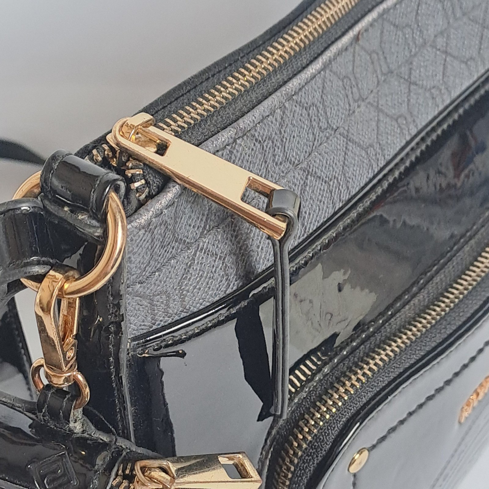 River Island Patent Monogram Messenger Bag - Image 9