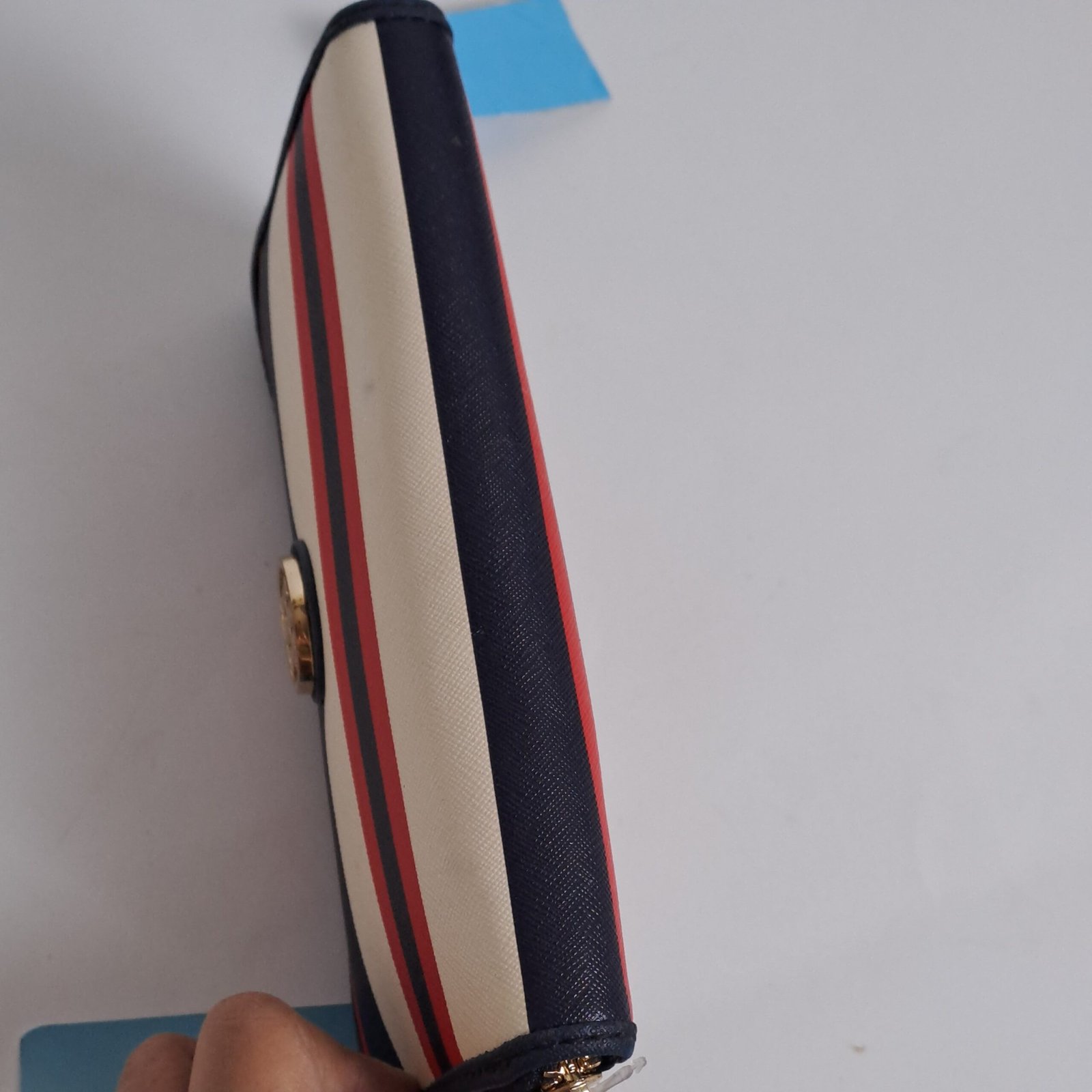 Tommy Hilfiger Honey Striped Zip-Around Wallet - Image 6
