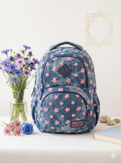 CoolPack Dart II Denim Pink Stars Backpack