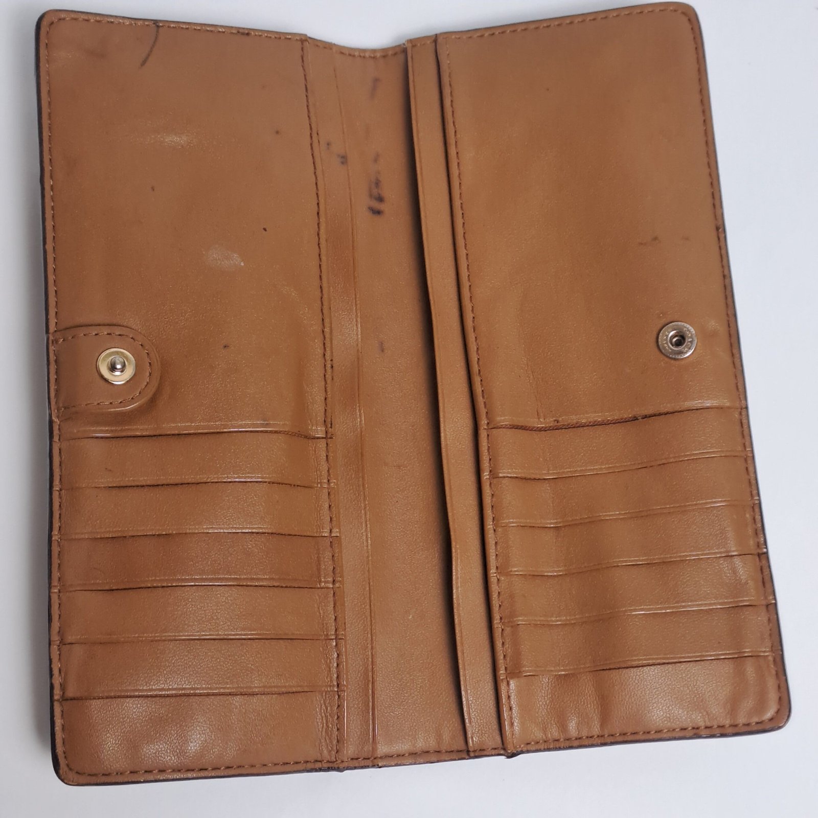 COACH Slim Zip Wallet in Signature Canvas (Khaki/Saddle - Image 7