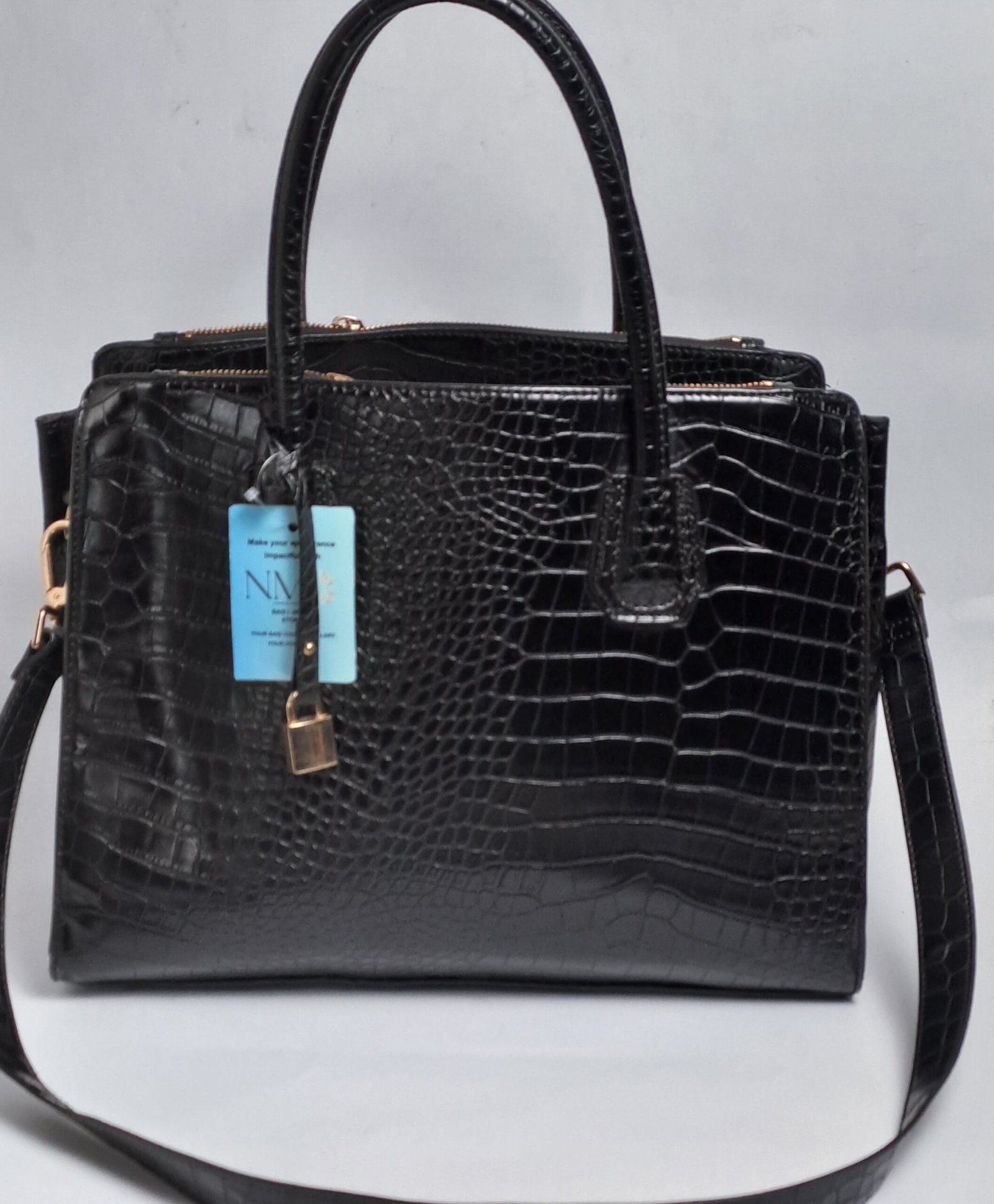H&M Structured Satchel / Tote Bag Color Black - Image 2