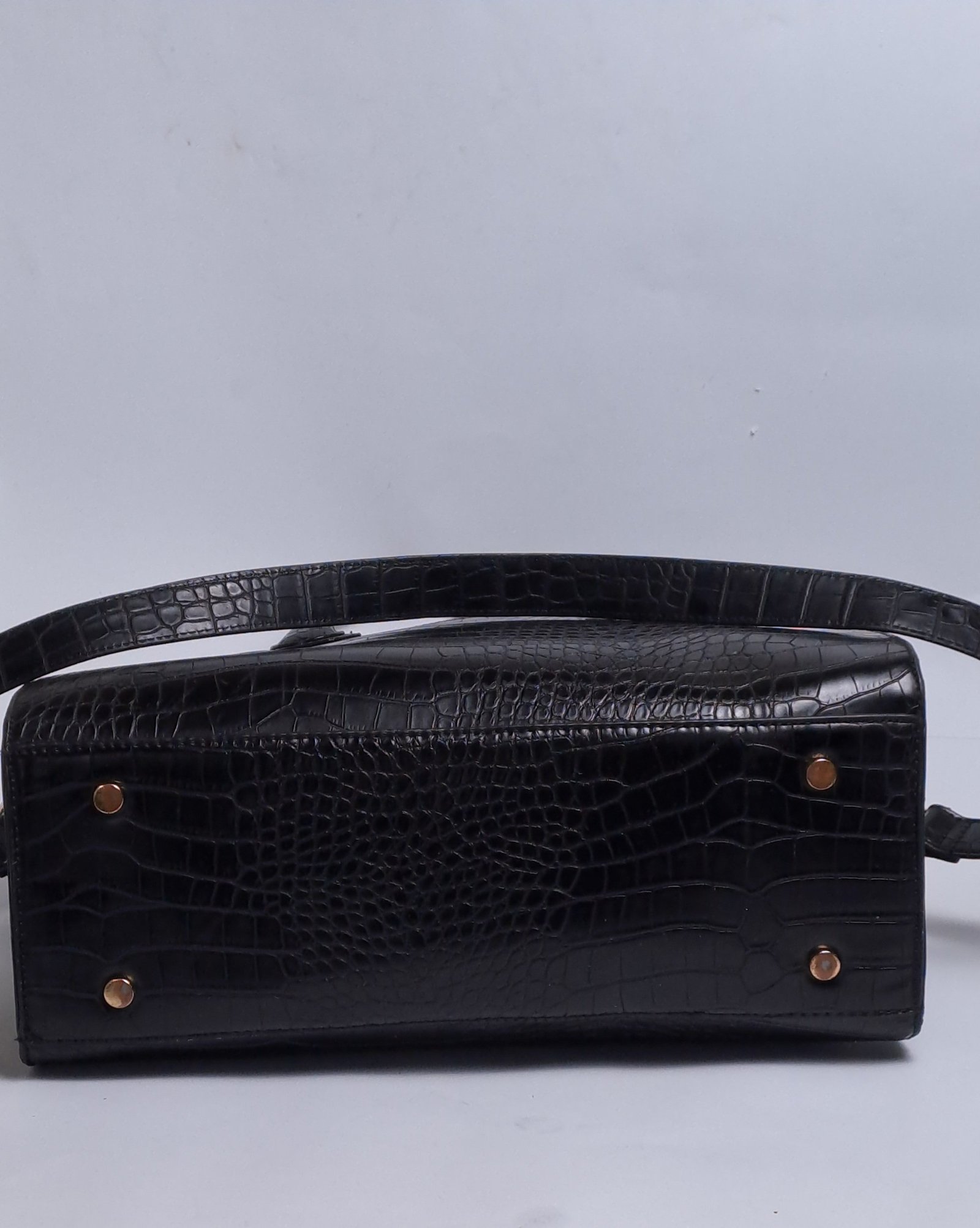 H&M Structured Satchel / Tote Bag Color Black - Image 7