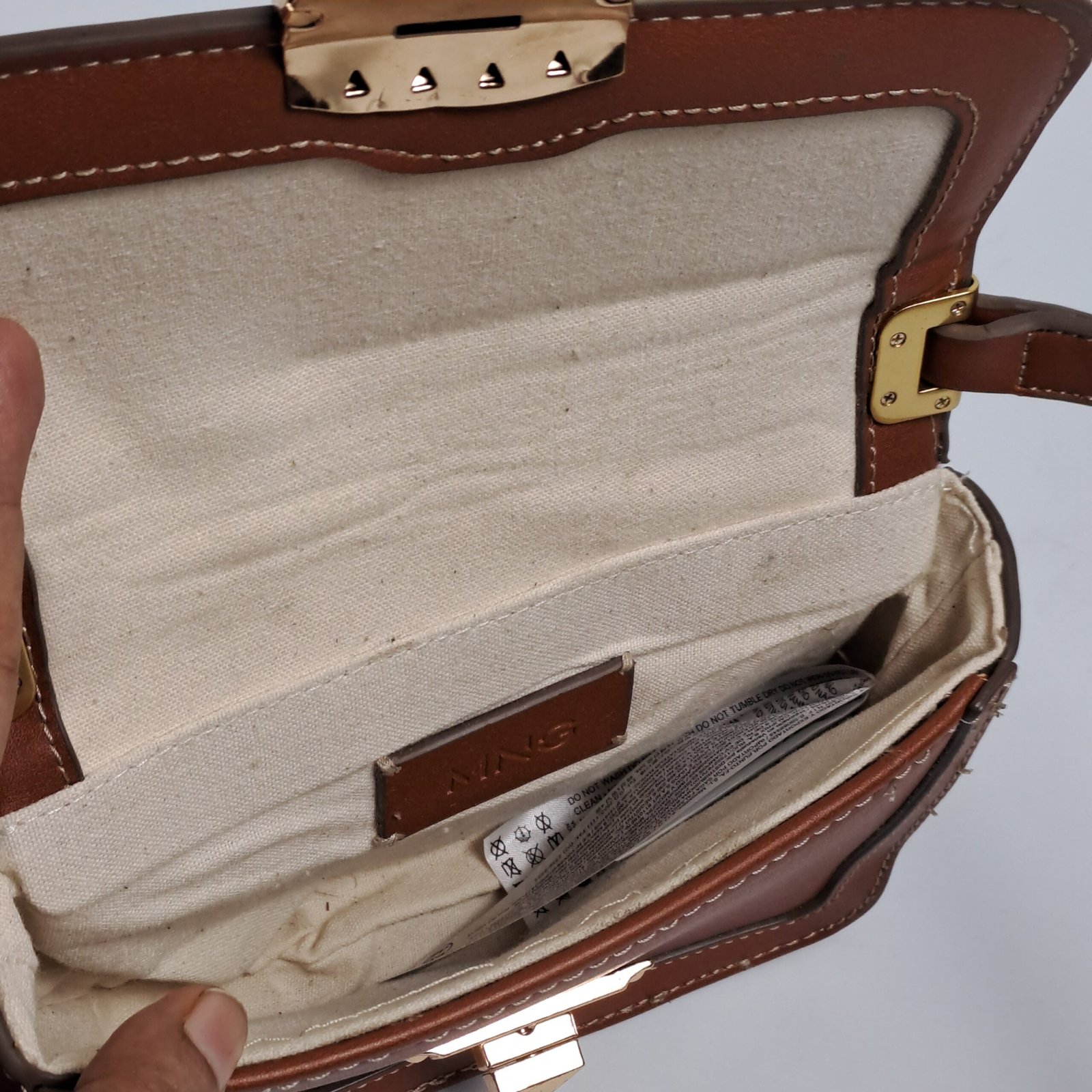 Mango Small Structured Flap Bag in Tan - Image 7