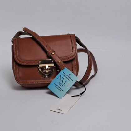 Mango Small Structured Flap Bag in Tan