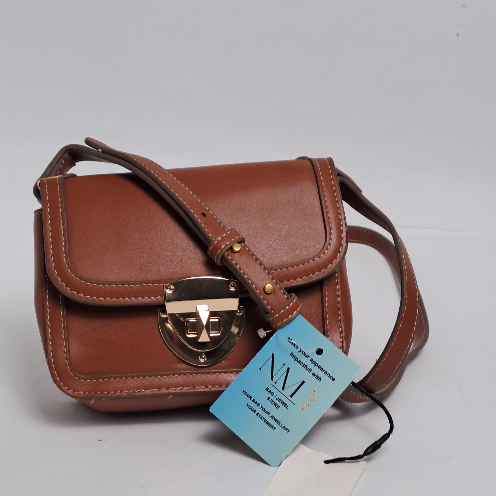 Mango Small Structured Flap Bag in Tan - Image 6