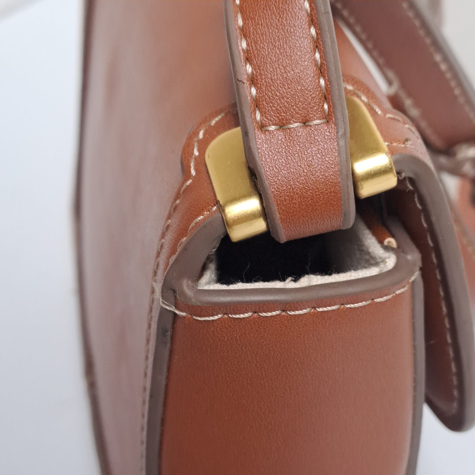 Mango Small Structured Flap Bag in Tan - Image 3