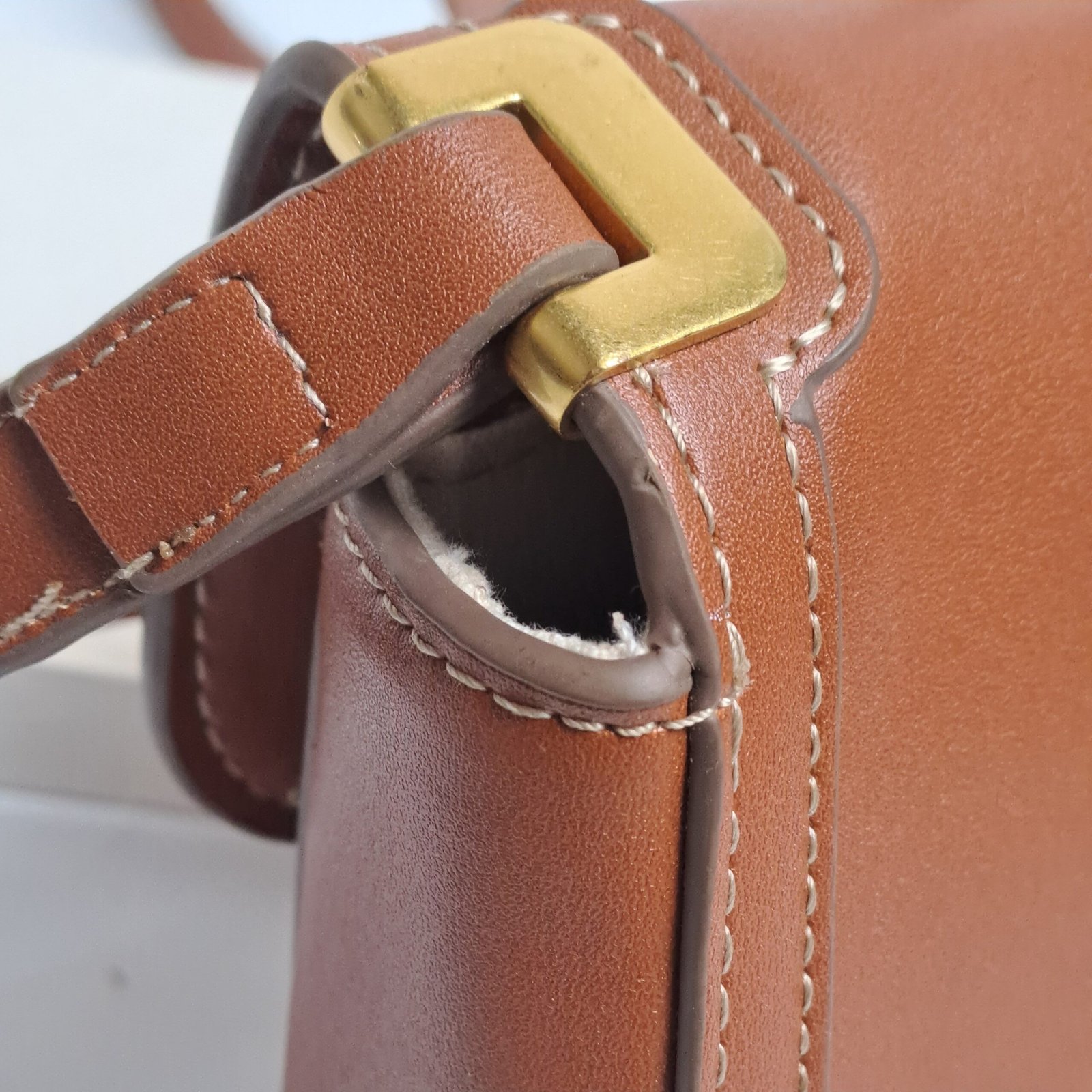 Mango Small Structured Flap Bag in Tan - Image 4