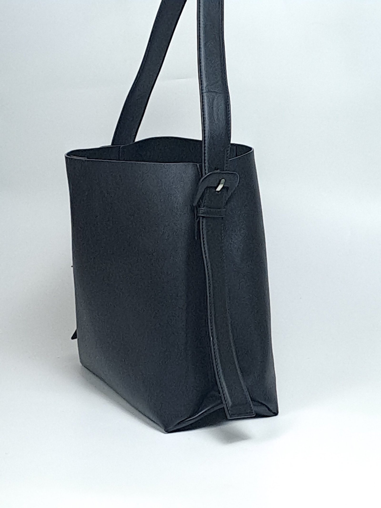 Mango Shopper Bag with Buckle Details In Black Colour - Image 10