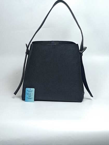 Mango Shopper Bag with Buckle Details In Black Colour