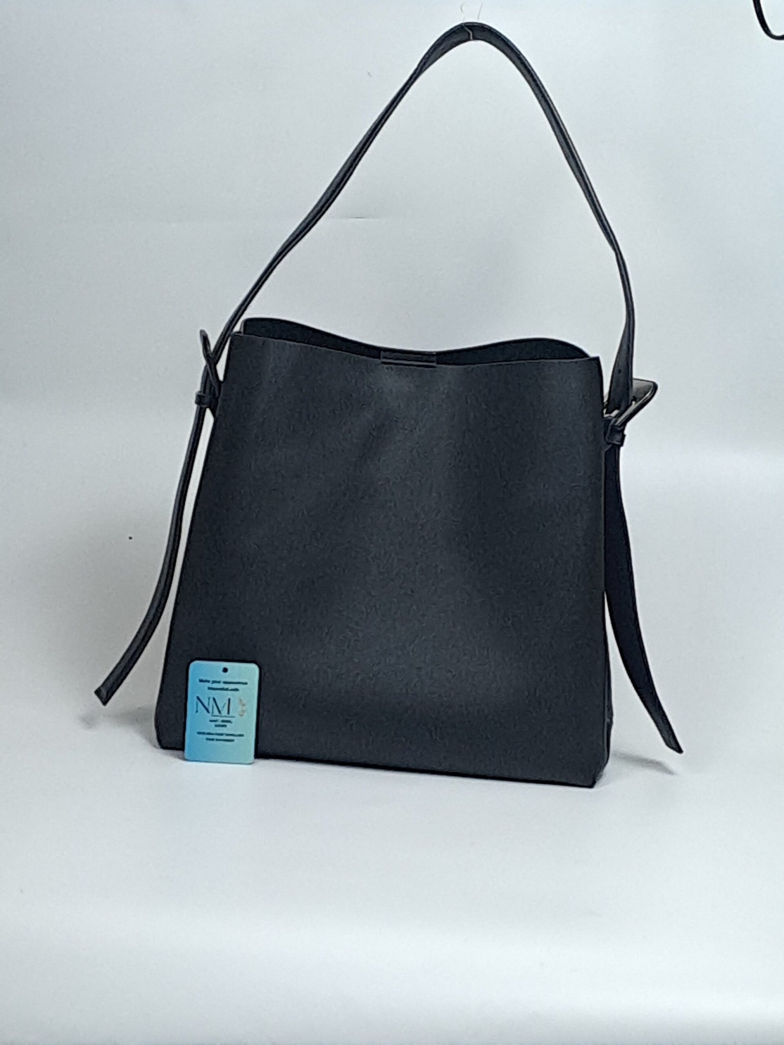 Mango Shopper Bag with Buckle Details In Black Colour - Image 11