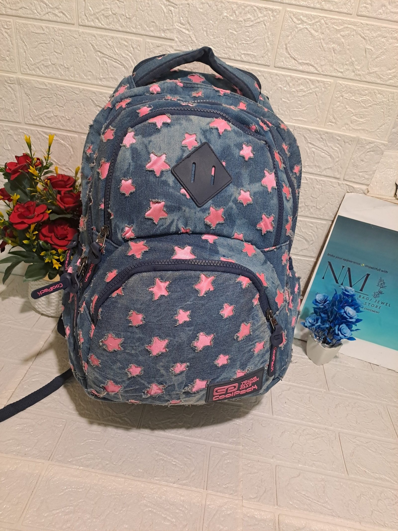 CoolPack Dart II Denim Pink Stars Backpack - Image 2