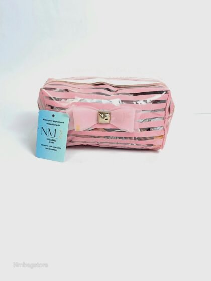 NM Pink Bow Jelly Pouch/Vanity