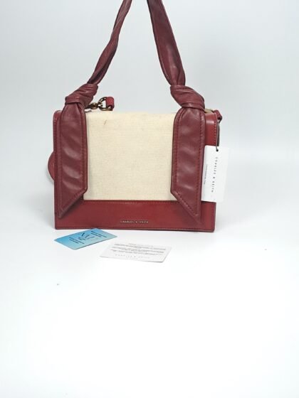 Charles & keith  Canvas Patch knotted Strap Bag Brand New Crossbody With Brand Tag & card