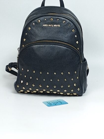Michael Kors Abbey Medium Studded Black Leather Backpack (Pre-Loved)
